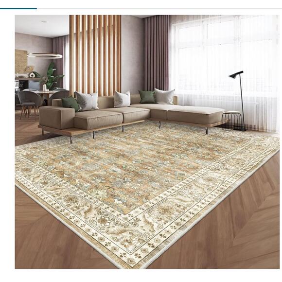 5'x7' Machine Washable Non Slip Stain Resistant, Beige Brown - Picture 1 of 8